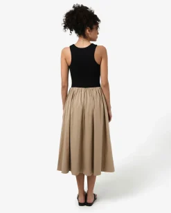 Soho Cotton & Knit Midi Dress