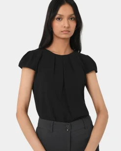 Tamera Pleated Round Neck Top