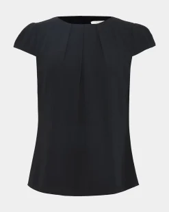 Tamera Pleated Round Neck Top