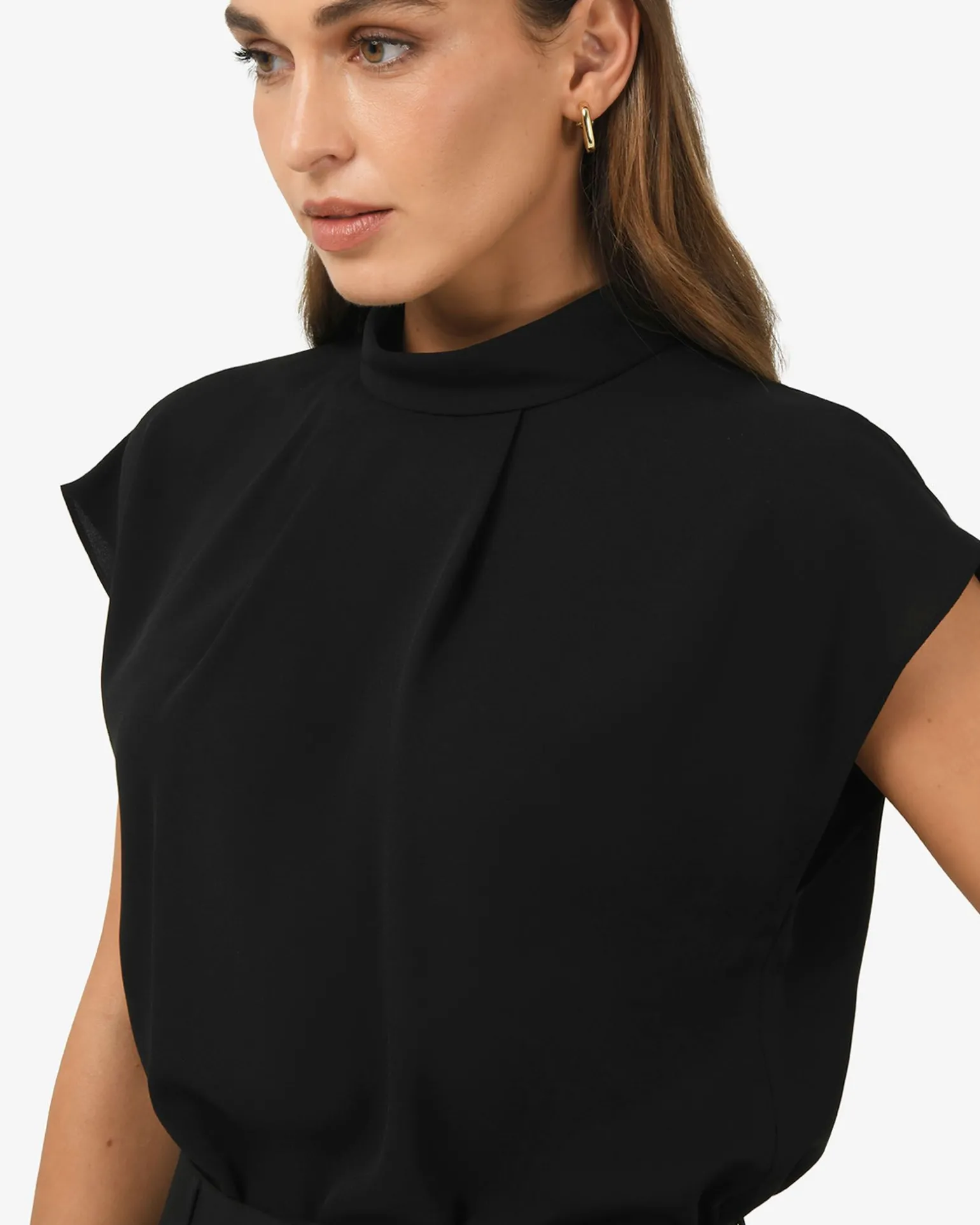 Tiara High Neck Shell Top