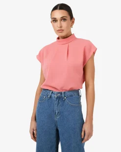 Tiara High Neck Shell Top