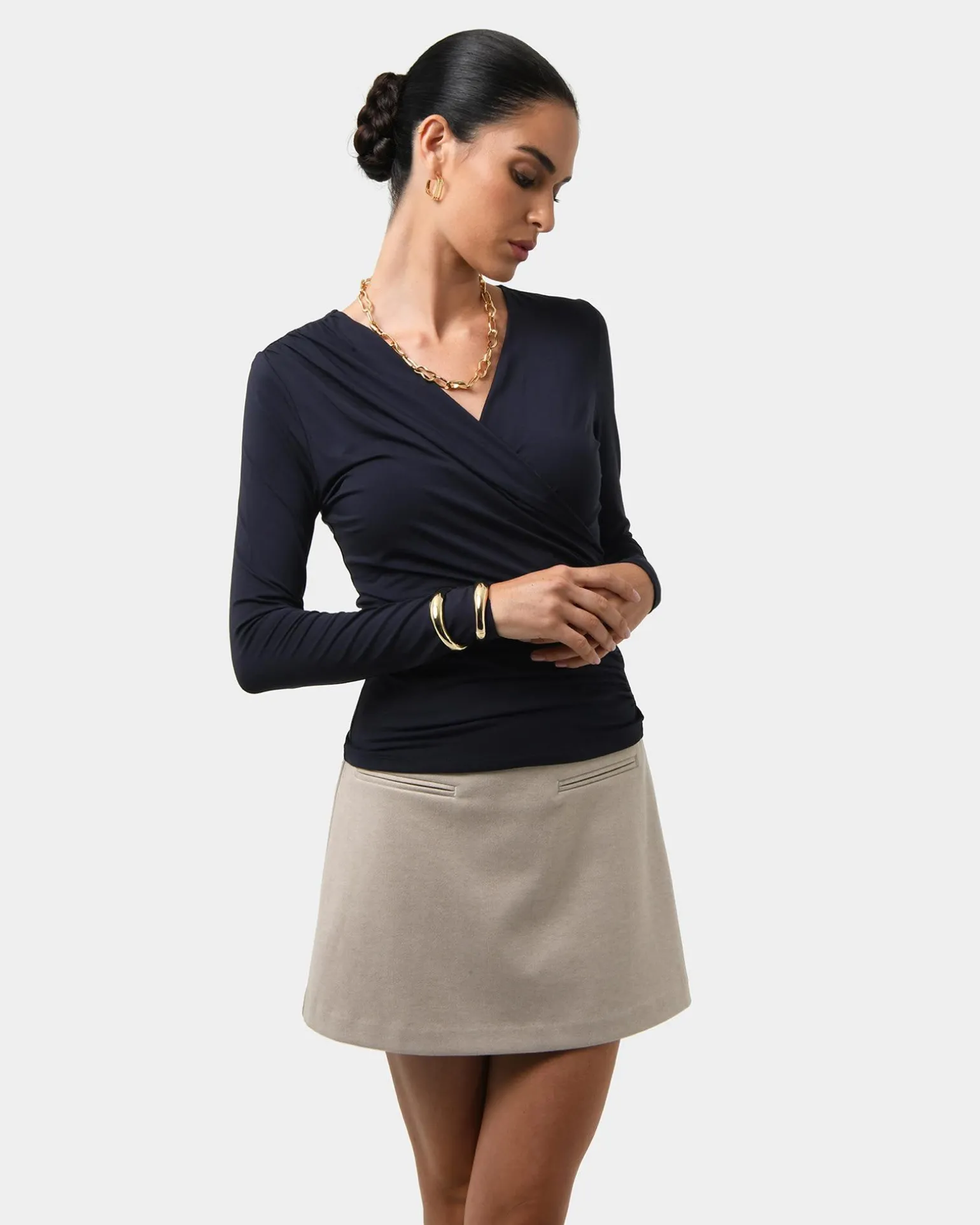Tika Crossover Ruched Top