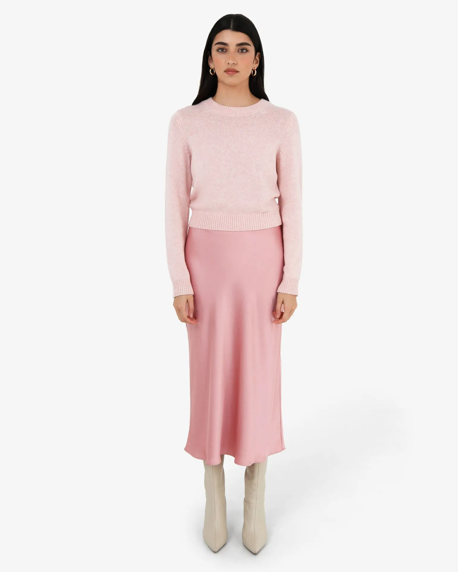 Valeria A-line Satin Skirt