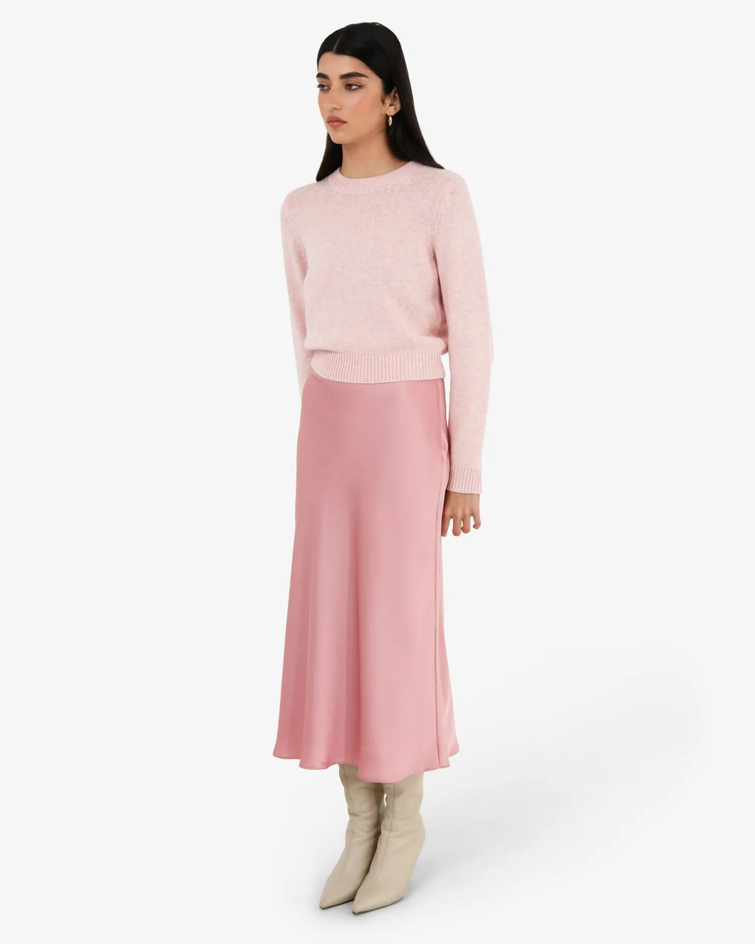 Valeria A-line Satin Skirt