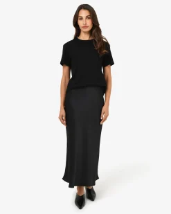 Valeria A-line Satin Skirt