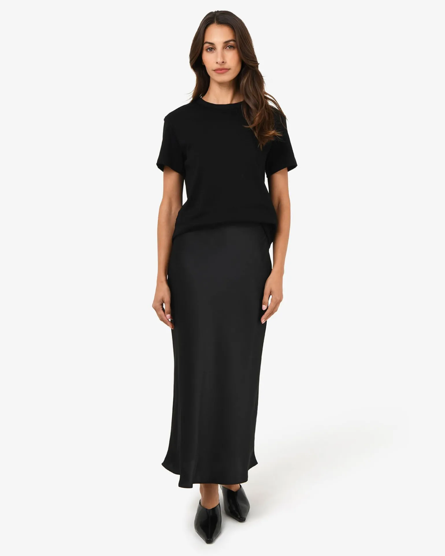 Valeria A-line Satin Skirt