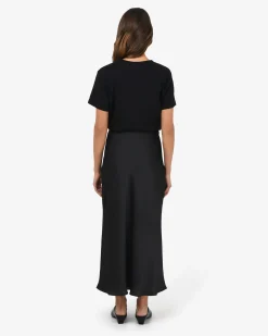 Valeria A-line Satin Skirt