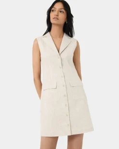 Valeria Buttoned Linen Dress