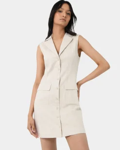 Valeria Buttoned Linen Dress