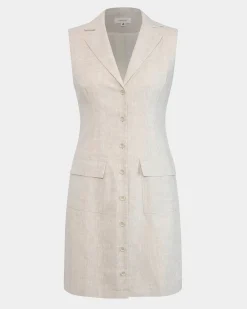 Valeria Buttoned Linen Dress