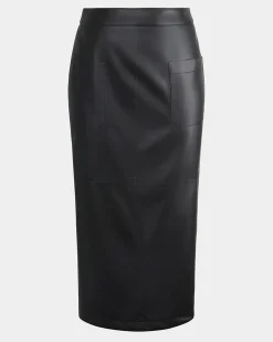 Vera Faux Leather Midi Skirt