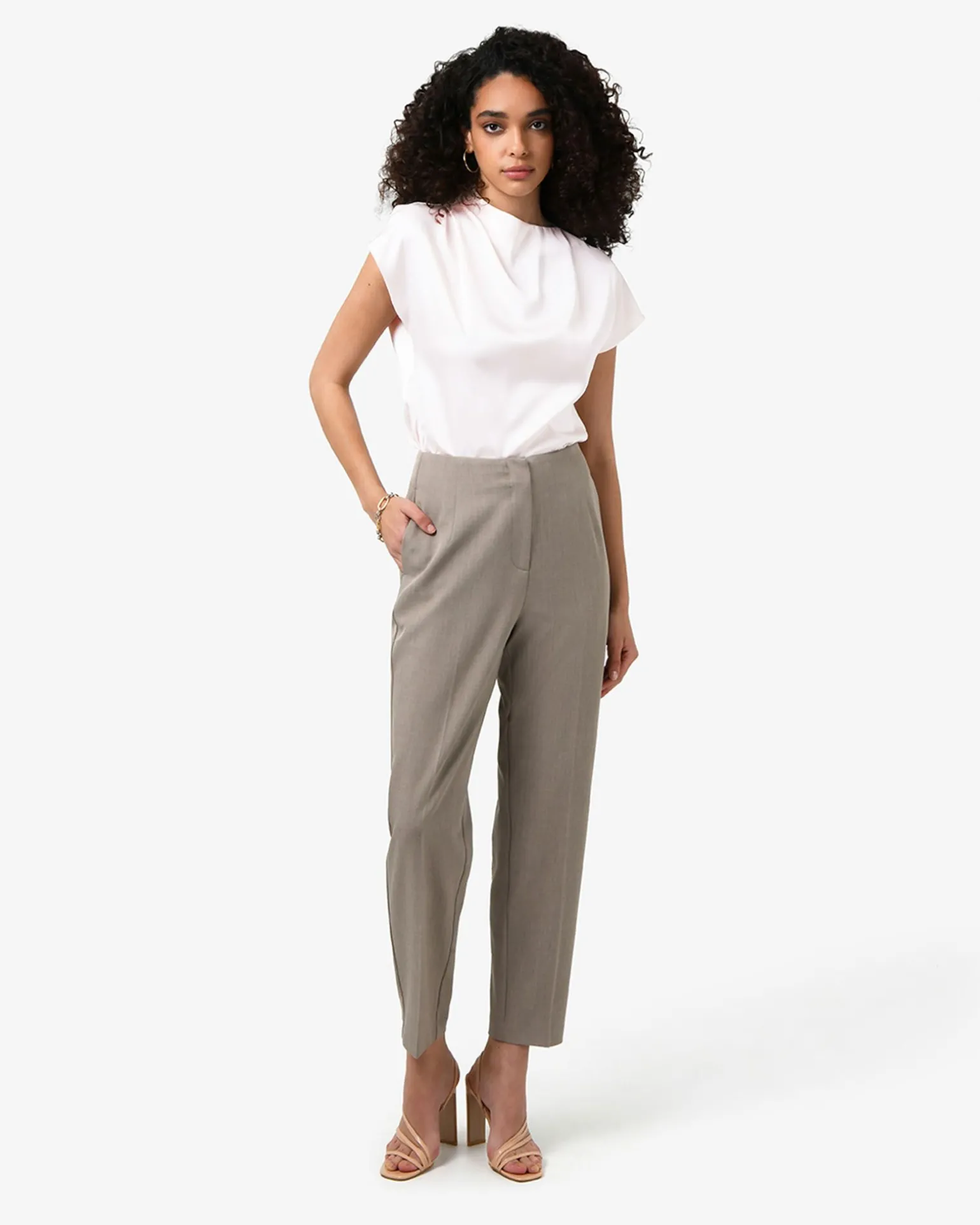 Zafina Pleated Draped Top
