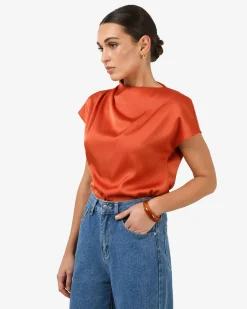 Zafina Pleated Draped Top