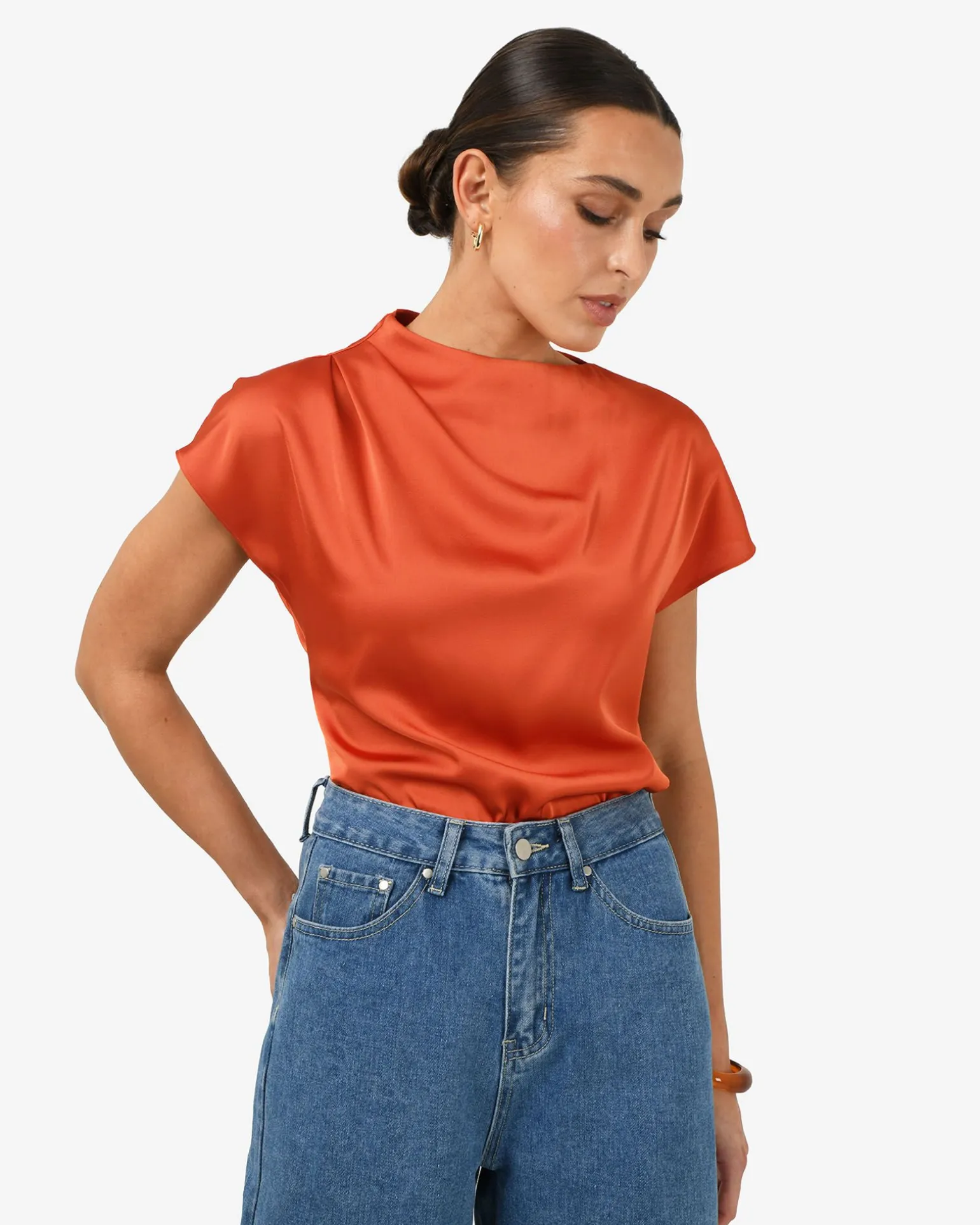 Zafina Pleated Draped Top