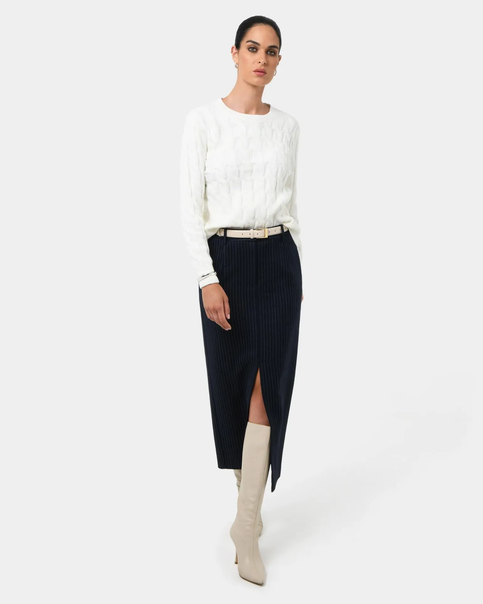 Zara Tailored Midi Skirt